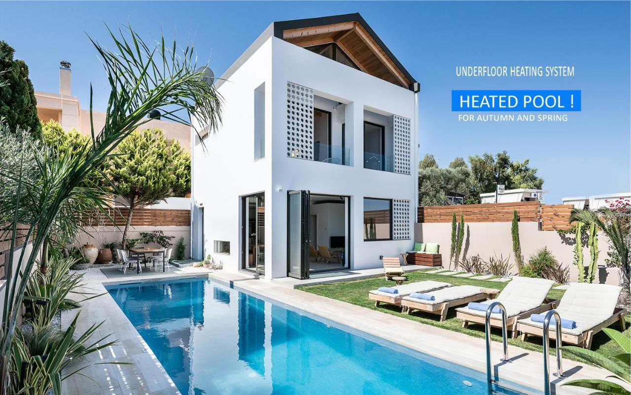Fos Villa, A Luxe House With Private Heated Pool Galatás エクステリア 写真